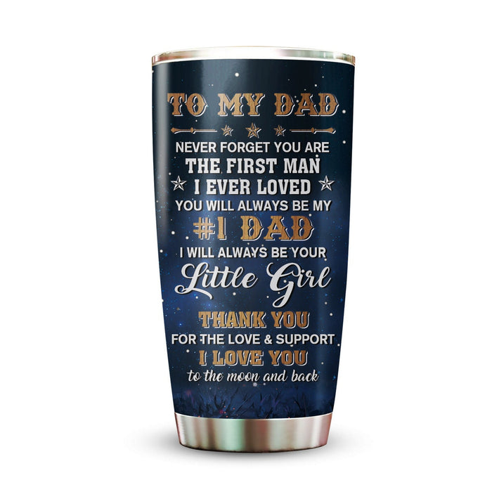 Personalized To My Dad Tumbler From Children Hugging Daddy Thank You For The Love Custom Name 20oz Travel Cup Gifts