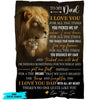 Personalized Fleece Blanket for Daddy From Son Design Lions I Love You Dad With All My Heart Custom Name