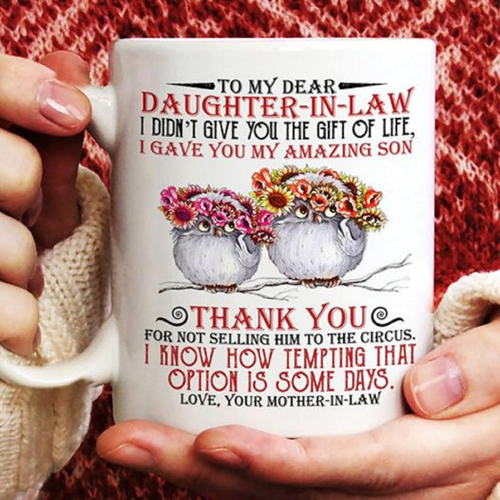 Personalized Coffee Mug Gifts For Daughter In Law Not Selling Him To The Circus Owls Custom Name White Cup For Christmas
