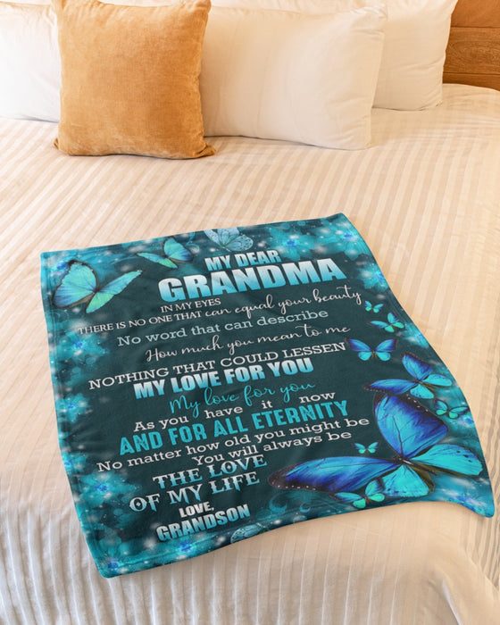 Personalized To My Grandmother Blanket From Grankids How Much You Mean To Me Butterflies Custom Name Gifts For Christmas