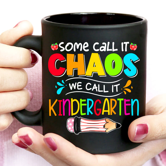 Personalized Back To School Mug Some Call It Chaos Colorful Design Custom Grade Level 11 15oz Ceramic Coffee Cup