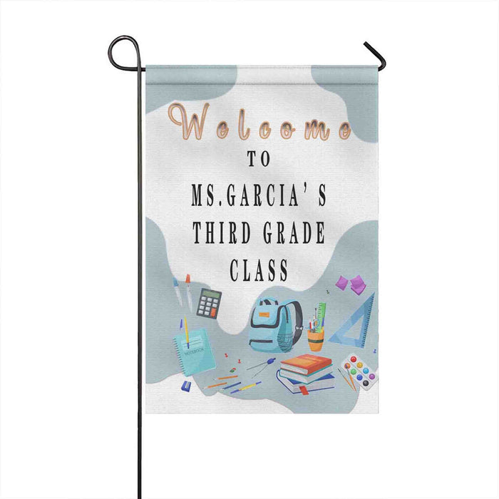 Personalized Back To School Flag Gifts For Teacher School Supplies Third Grade Class Custom Name Welcome Flag