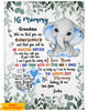 Personalized Fleece Blanket for New Mommy From Baby With Print Elephant And First Autumn Custom Name
