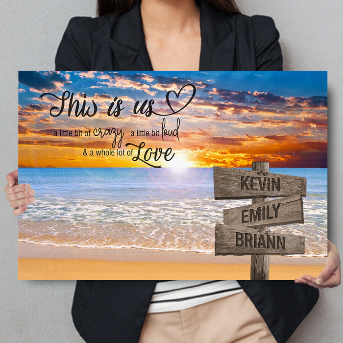 Personalized Canvas Wall Art Gifts For Family This Is Us A Whole Lot Of Love Signs Custom Name Poster Prints Wall Decor