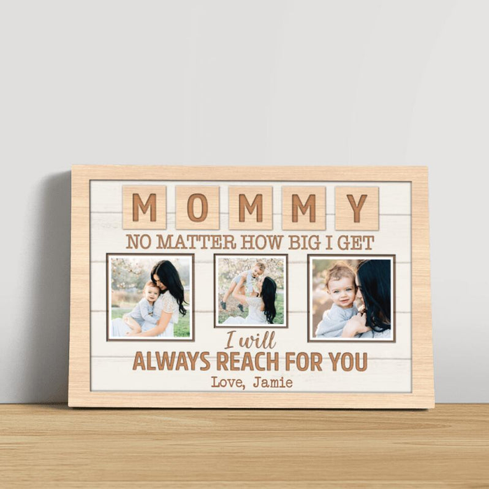Personalized Canvas Wall Art For Mom From Kids I Will Always Reach For You Custom Name & Photo Poster Prints Home Decor