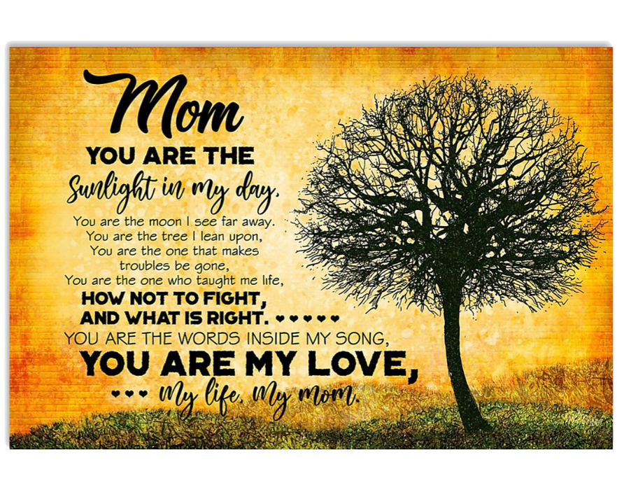 Personalized Canvas Wall Art For Mom From Kids You Are The Sunlight In My Day Tree Custom Name Poster Prints Home Decor
