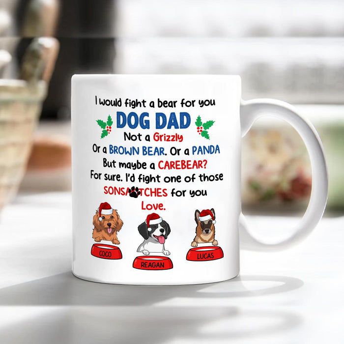 Personalized Coffee Mug Gifts For Dog Lover But Maybe A Carebear For Sure Santa Custom Name White Cup For Christmas