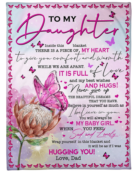 Personalized To My Daughter Blanket From Daddy Mommy Butterflies You Always Be My Baby Girl Custom Name Christmas Gifts