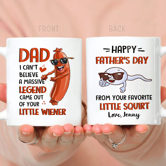 Personalized Coffee Mug For Dad Funny Sperm From Your Favorite Little Squirt Custom Kids Name 11 15oz Ceramic Cup