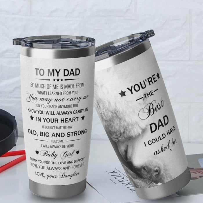 Personalized To My Dad Tumbler From Children Vintage So Much Of Me Is Made From Custom Name 20oz Travel Cup Gifts