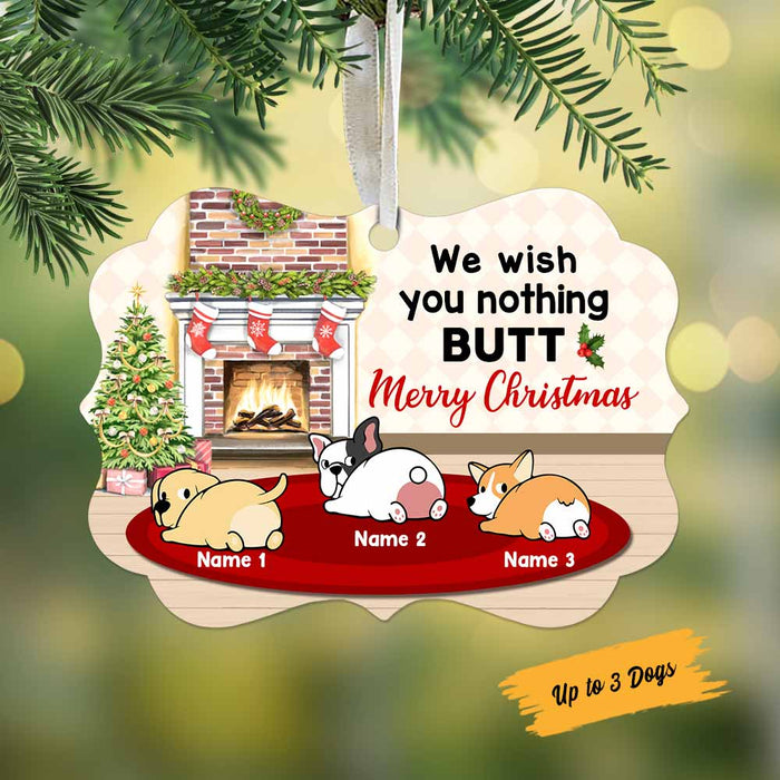 Personalized Ornament For Dog Lovers We Wish You Nothing Naughty Quotes Custom Name Tree Hanging Gifts For Christmas