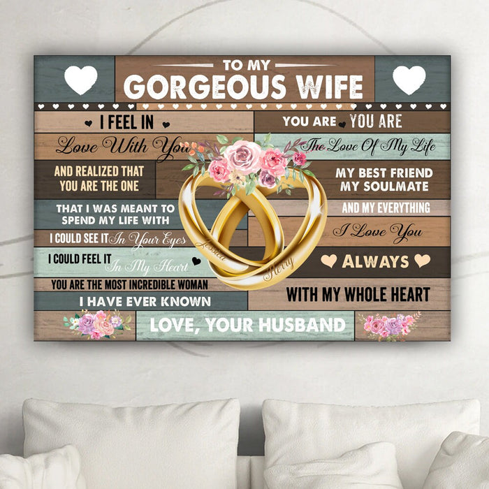 Personalized To My Wife Canvas Wall Art From Husband You Are The Love Of My Life Rings Custom Name Poster Prints Gifts