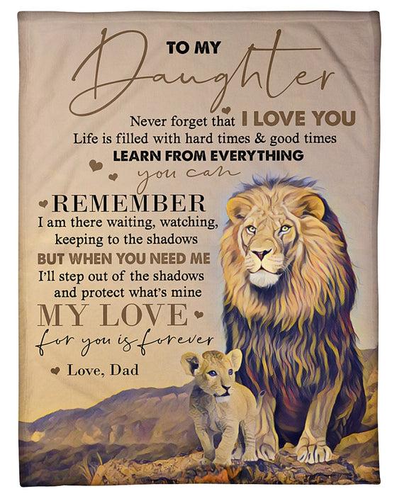 Personalized Blanket To My Daughter From Dad Consider Vintage Rustic Design Old & Baby Lion Print Custom Name