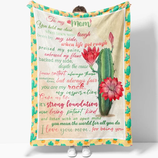 Personalized Fleece Sherpa Blanket Print Catus To My Mom From Daughter Son You Mean The World For All You Do Custom Name