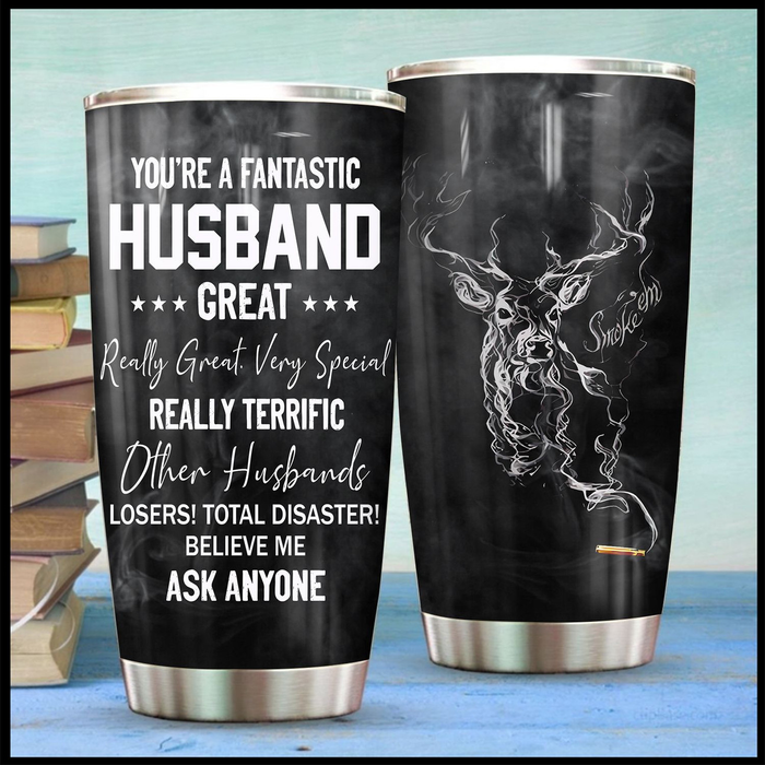 Personalized To My Husband Tumbler From Wife You're A Fantastic Hunting Deer Lover Custom Name Gifts For Anniversary