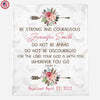 Personalized To My Goddaughter Blanket From Godparents Flower Arrow Be Strong And Courageous Custom Name Baptism Gifts
