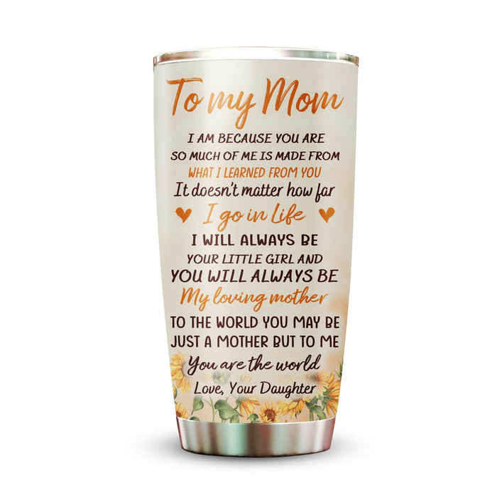 Personalized Tumbler To Mommy Sunflower Butterflies How Much Time Passes Gifts For Mom Custom Name Birthday Travel Cup