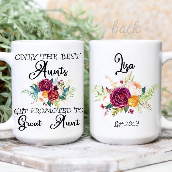 Personalized Coffee Mug For Aunty From Niece Nephew Colorful Flowers Get Promoting Custom Name Gifts For Birthday
