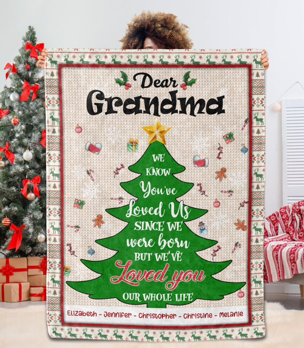 Personalized To My Grandma Blanket From Grandkids We Know You've Loved Us Christmas Tree Custom Name Gifts For Christmas