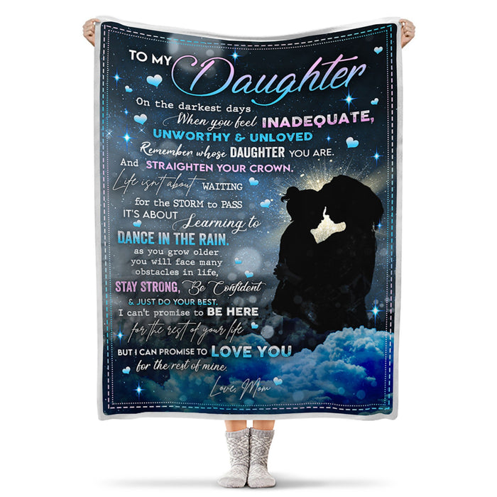 Personalized To My Daughter Throw Blanket Gifts From Mom I Can Promise To Love You Silhouette Mother And Baby Printed