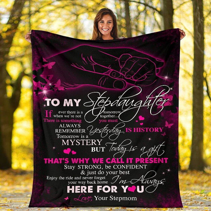 Personalized To My Stepdaughter Blanket From Step Mom Dad That's Why We Call It Presents Custom Name Gifts For Christmas