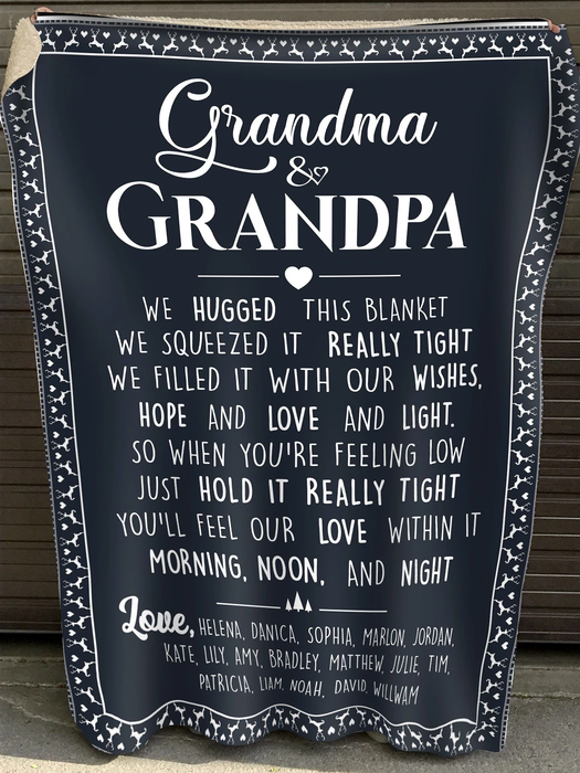 Personalized Blanket To My Grandpa & Grandma From Grandkid You'll Feel Our Love Within It Custom Multi Kids Name