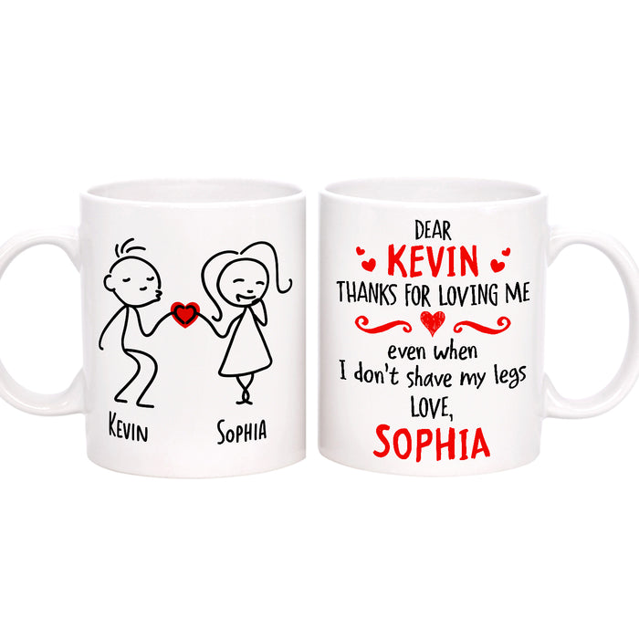 Personalized Romantic Mug For Couple Thanks For Loving Funny Couple Print Custom Name 11 15oz Ceramic Coffee Cup