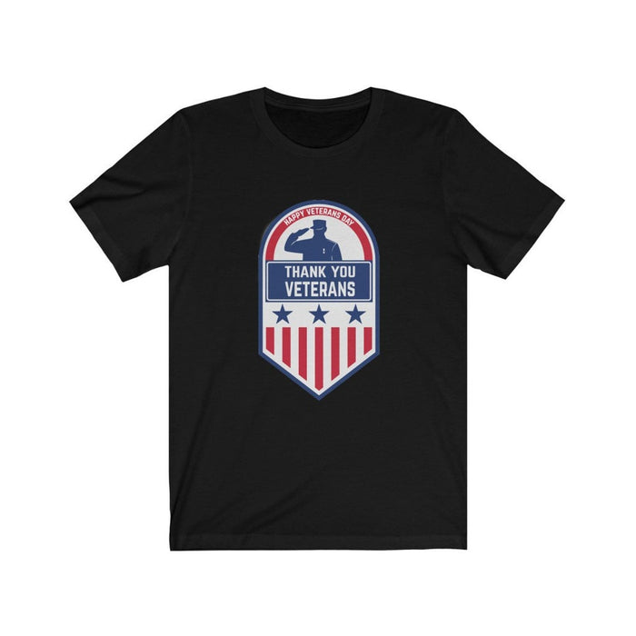 Classic Unisex T-Shirt Happy Veterans Day Thank You Veterans American Soldiers Red White Blue Stars Stripes Shirt