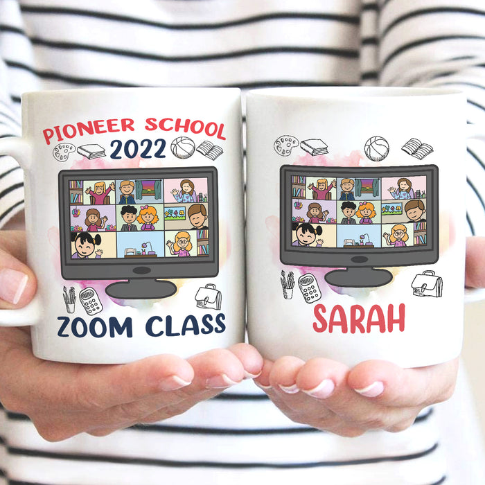 Personalized Back To School Mug Pioneer School Zoom Class Custom Name & Year 11 15oz Ceramic Coffee Cup