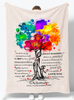 Personalized To My Goddaughter Blanket From Godparents Colorful Tree Believe In Yourself Custom Name Christmas Gifts