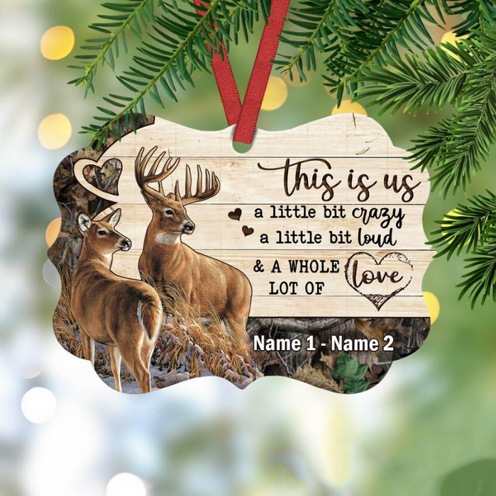 Personalized Ornament Gifts For Couples Hunting Deer A Little Bit Crazy Loud Custom Name Tree Hanging On Anniversary