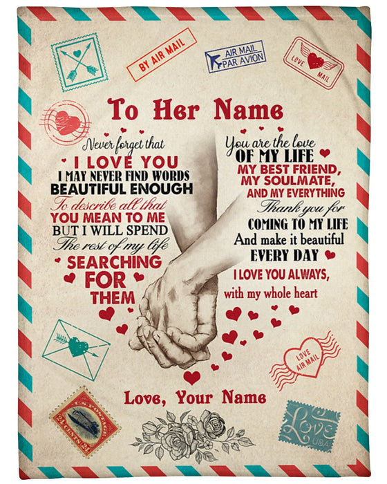 Personalized To My Girlfriend Blanket From Boyfriend You Are The Love Hand In Hand Airmail Custom Name Christmas Gifts