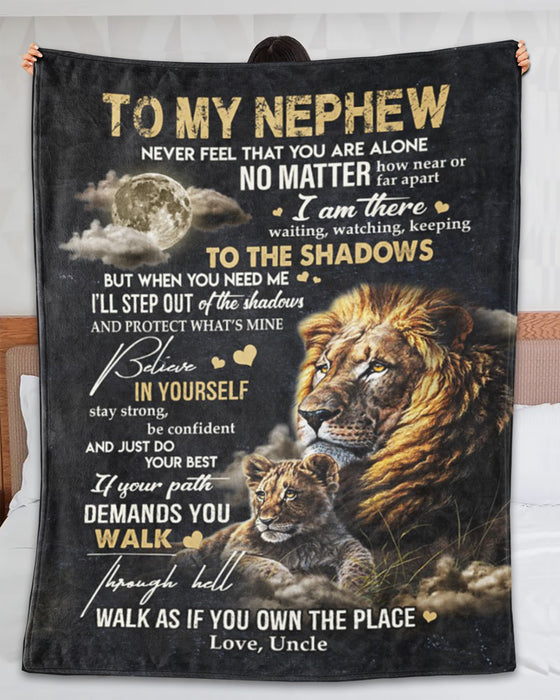 Personalized To My Nephew Blanket From Aunt Uncle Waiting To The Shadows Baby Old Lion Custom Name Gifts For Birthday