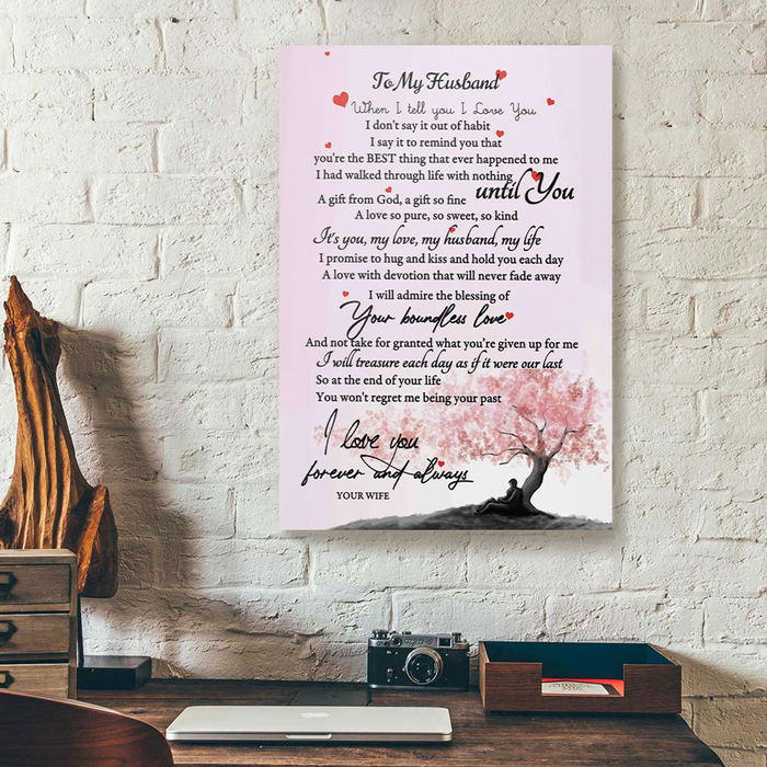 Personalized To My Husband Canvas Wall Art From Wife Pink Tree When I Tell You I Love You Custom Name Poster Prints