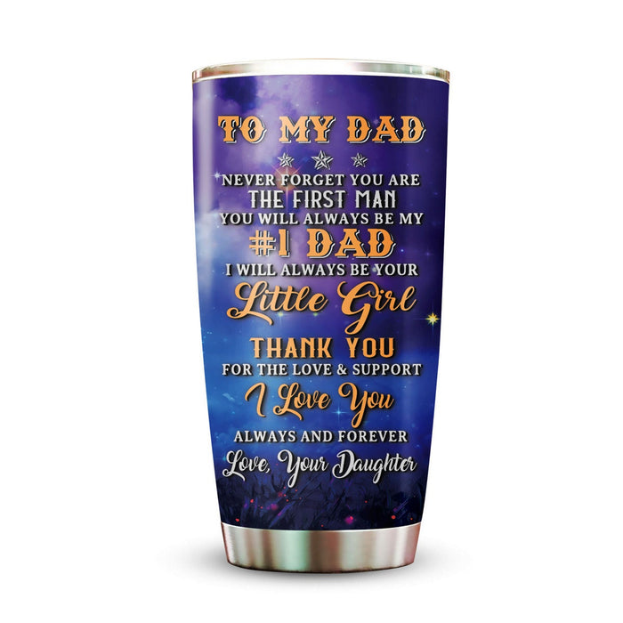 Personalized To My Daddy Tumbler From Daughter Moon Silhouette Love & Support Custom Name 20oz Travel Cup Bday Gifts