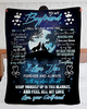 Personalized To My Boyfriend Blanket From Girlfriend Wolf Howling Moon My Soulmate Heart Custom Name Gifts For Christmas