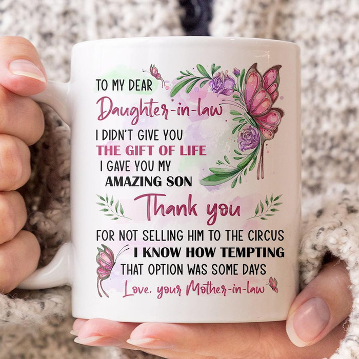 Personalized Coffee Mug Gifts For Daughter In Law Butterflies Option Was Some Day Custom Name White Cup For Christmas