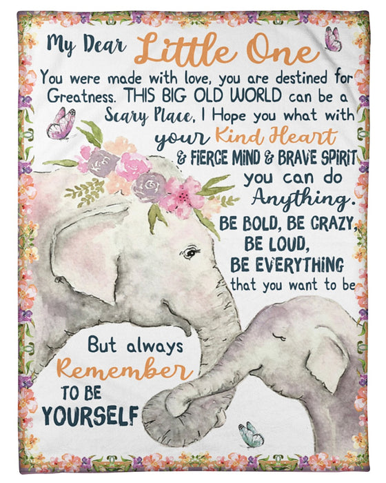 Personalized Lovely Blankets To My Dear Little One You Were Made With Love Rustic Floral Elephants Prints Custom Name