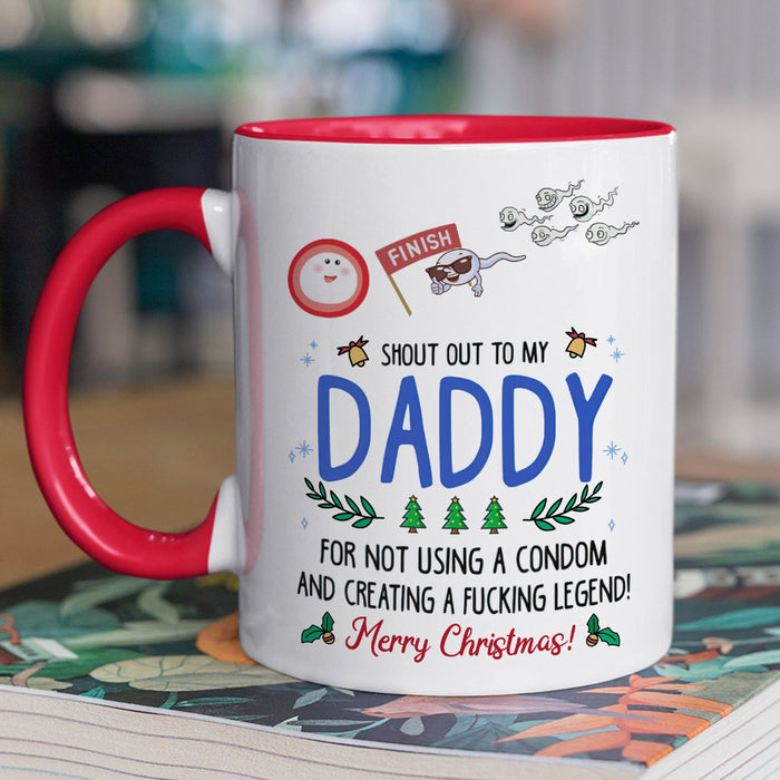 Personalized Coffee Mug For Dad From Kids Shout Out For Not Using A Condom Sperm Custom Name Ceramic Cup Christmas Gifts