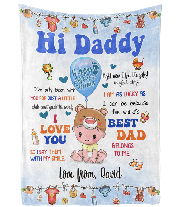 Personalized Fleece Sherpa Blanket From Baby Boy To Expecting Dad Funny I've Only Been With You Happy 1st Fathers Day