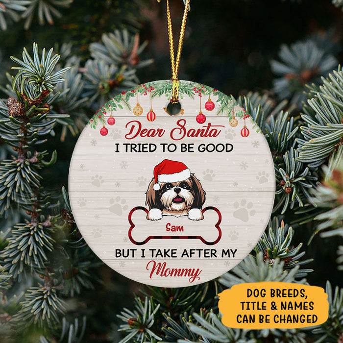 Personalized Ornament For Dog Lovers I Take After My Daddy Pawprints Baubles Custom Name Tree Hanging Christmas Gifts