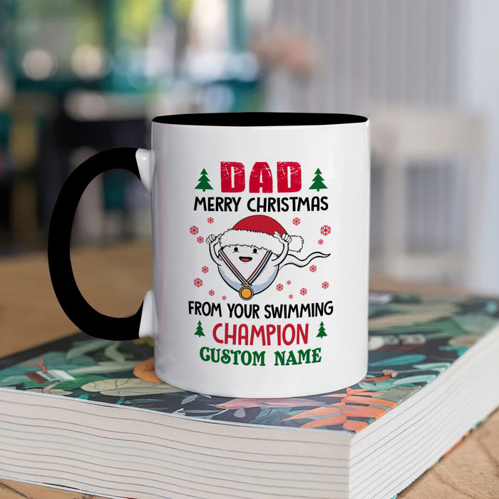 Personalized Coffee Mug For Dad From Kids Funny Saying Joke Naughty Sperm Custom Name Ceramic Cup Gifts For Christmas