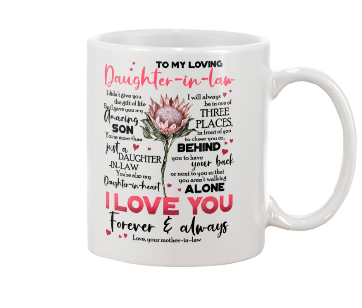 Personalized Coffee Mug Gifts For Daughter In Law Cheer You On Behind Protea Custom Name White Cup For Birthday