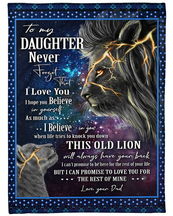 Personalized Blanket To My Daughter From Dad Hope You Believe Old & Baby Lion Star Night Background Custom Name