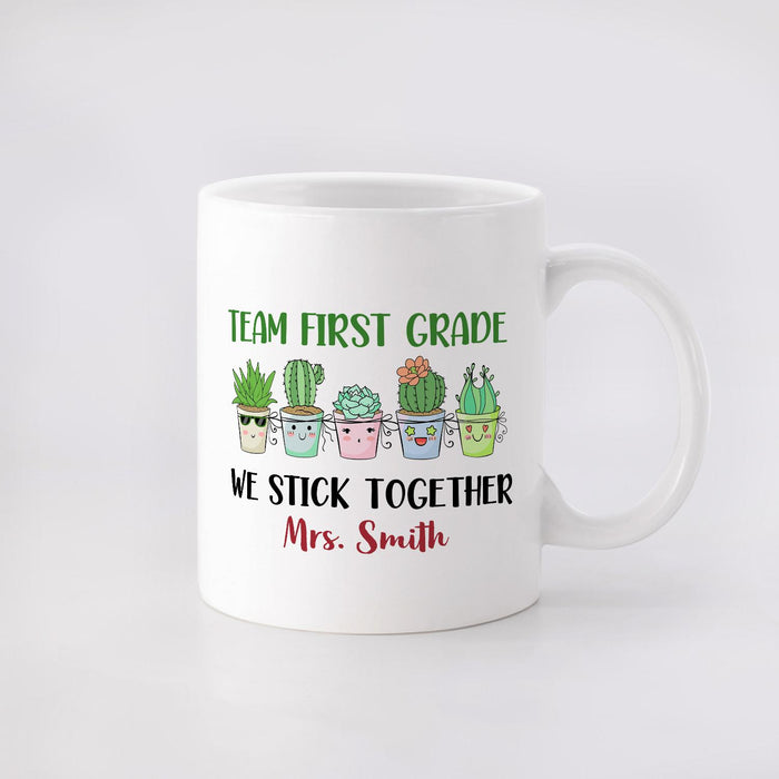 Personalized Ceramic Coffee Mug We Stick Together Funny Cactus Design Custom Name 11 15oz Back To School Cup