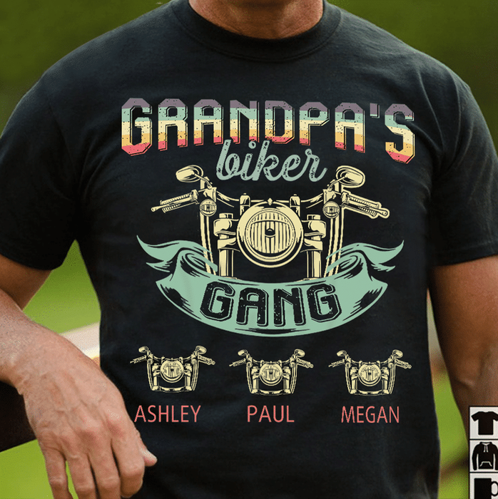 Personalized T-Shirt For Racing Lovers To Grandpa Motorcycles Design Custom Grandkids Name 4th July Day Shirt