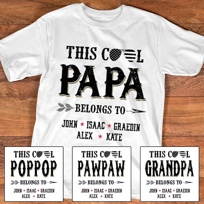 Personalized T-Shirt For Father's Day Grandpa This Cool Papa Belongs To Kid's Name