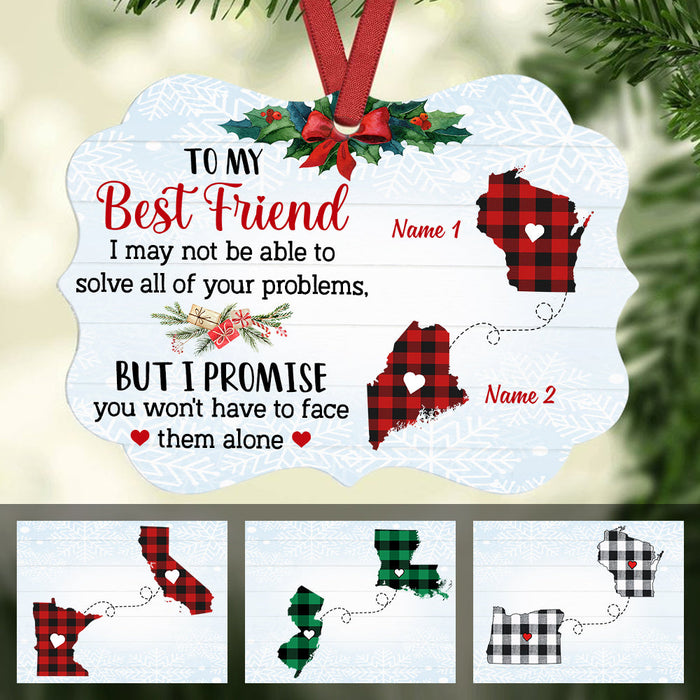 Personalized Ornament Long Distance Gifts For Family I Promise You Won't Have To Face Alone Custom Name Tree Hanging
