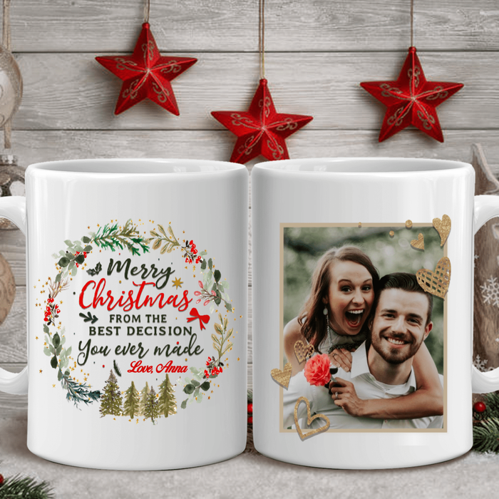 Personalized Coffee Mug Gifts For Couples The Best Decision You Ever Made Custom Name Photo White Cup For Anniversary