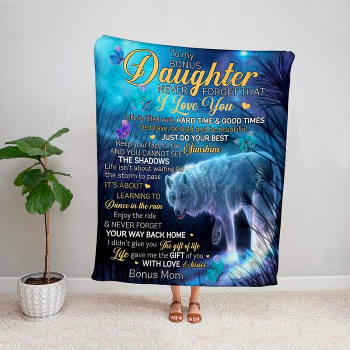 Personalized To My Stepdaughter Blanket From Step Mom Dad Never Forget Your Way Back Home Custom Name Gifts For Birthday